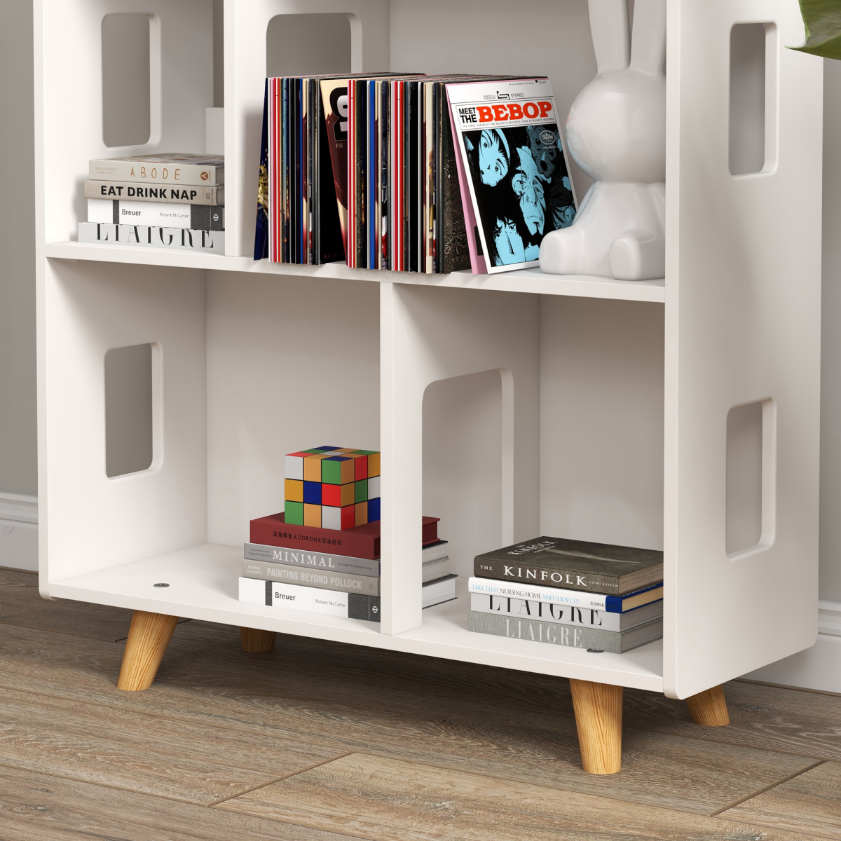 Bellaplay 3 Tier Toy Storage Shelf with 6 Cubby for Playroom, Bedroom, White