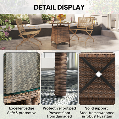 Esterno Patio Furniture Rattan Garden Table with Umbrella Hole