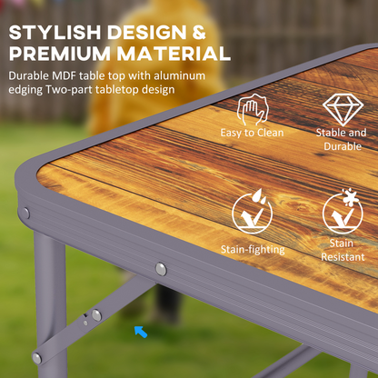 Esterno Portable Folding Picnic Table Outdoor Lightweight BBQ Party Aluminum