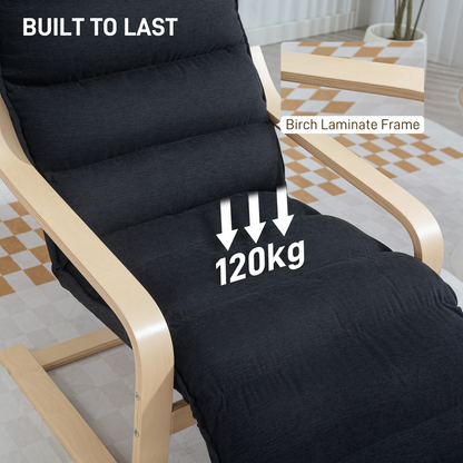 Aurora Birch Wood Lounge Chair for Living Room, Bedroom