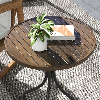 Esterno Round Garden Table Outdoor Side Table with Steel Frame