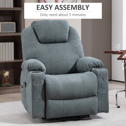 Aurora Lift Chair with Vibration Massage, Heat, Easy Assembly, Grey