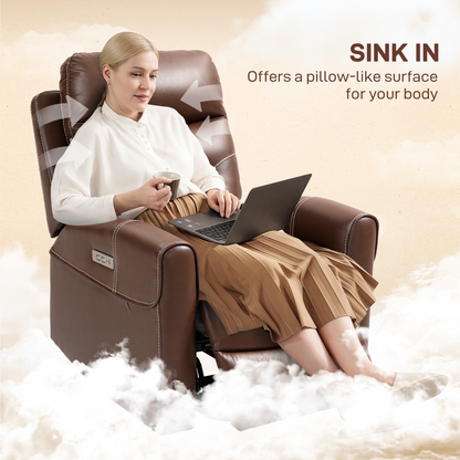 Aurora  Overstuffed Riser and Reclining Chair with USB Ports, Remote