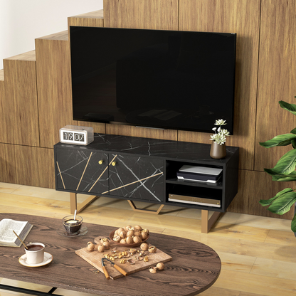 Aurora TV Unit for Living Room, TV Stand, Black Marble