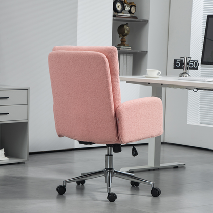 Elegant Pink Aurora Adjustable Upholstered Desk Chair for Comfort & Style