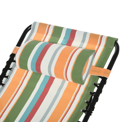 Esterno Folding Beach Chair Chaise Lounge 4 Adjustable Positions, Multicolored