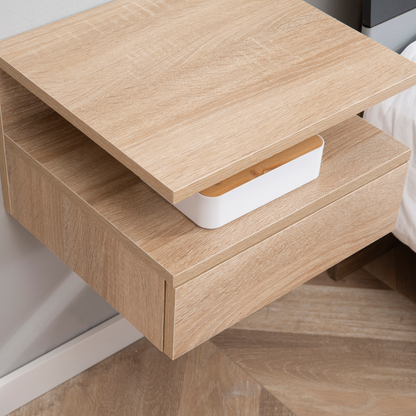Aurora Nightstand Set of 2, Wall Mounted Bedside Cabinet