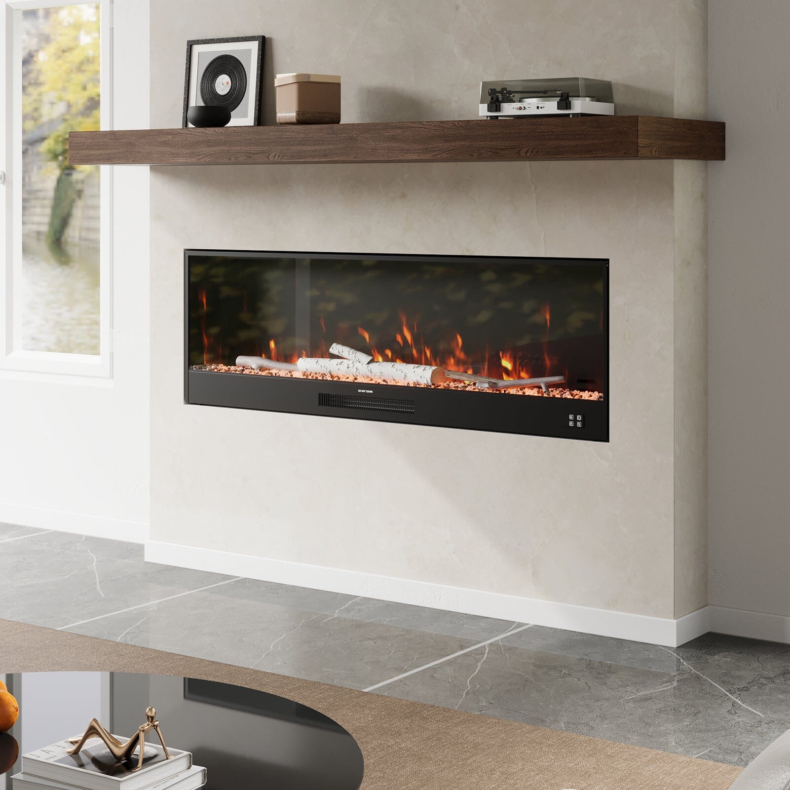 33/46/58inch WiFi Electric Fireplace with LED Display & Realistic Flame Effect Living and Home 58inch 