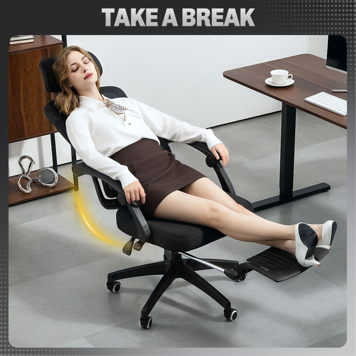 Aurora Mesh Ergonomic Office Chair with Lumbar Support, Headrest