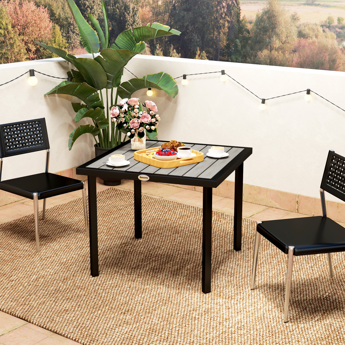 Esterno Garden Table for 4 Person with 5.4cm Parasol Hole