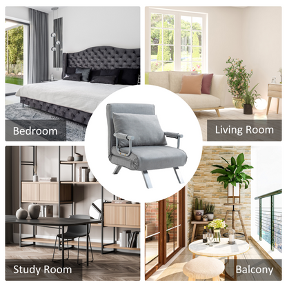 Aurora Single Folding 5 Position Convertible Sleeper Chair Bed