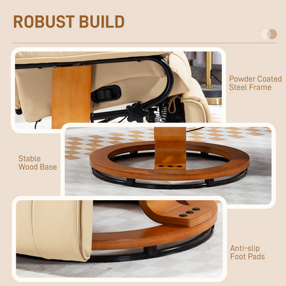 Aurora PU Leather Reclining Armchair with Footrest for Living Room