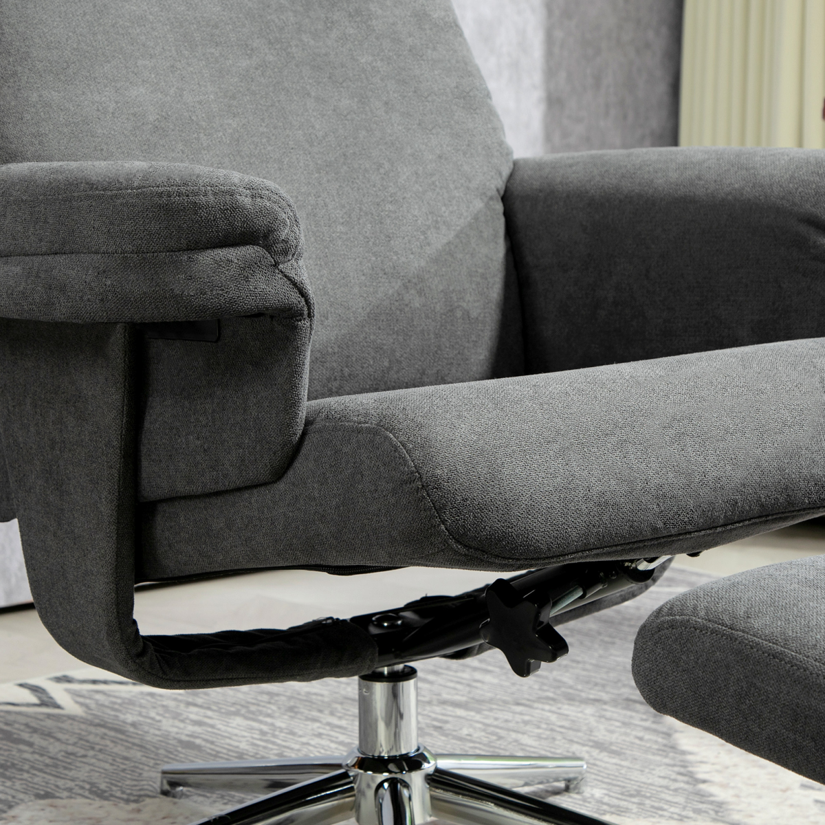 Aurora Recliner Chair with Footstool with Adjustable Back
