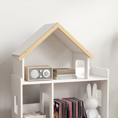 Bellaplay 3 Tier Toy Storage Shelf with 6 Cubby for Playroom, Bedroom, White
