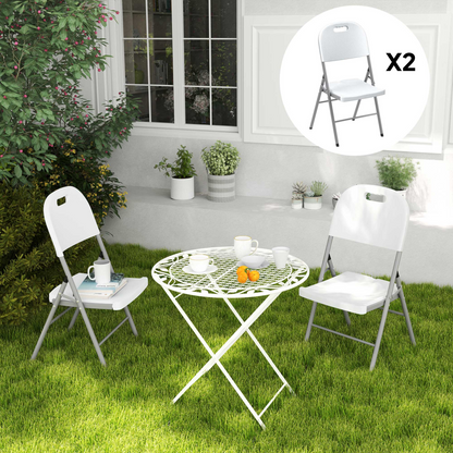 Esterno 2PCS Folding Chair with Steel Frame, Garden Chair Set