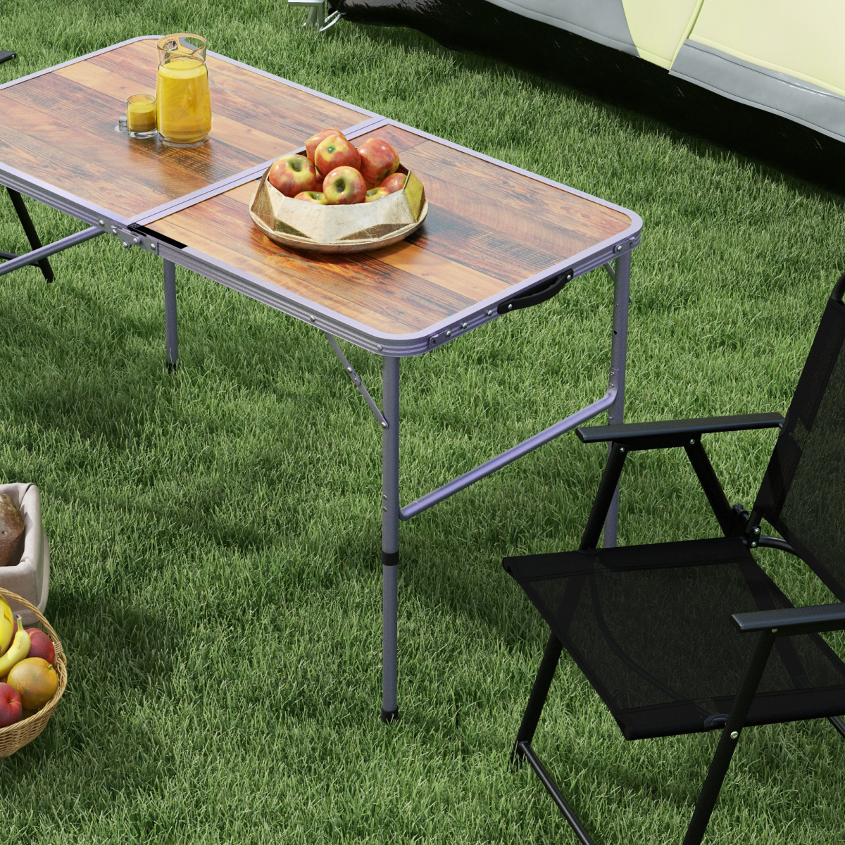 Esterno Portable Folding Picnic Table Outdoor Lightweight BBQ Party Aluminum