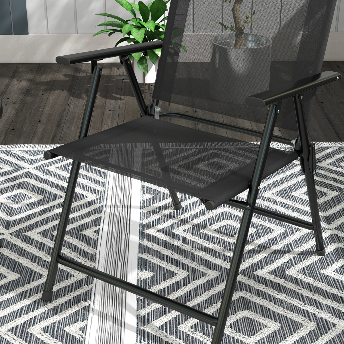 Esterno Bistro Set Folding Chairs & Coffee Table for Balcony