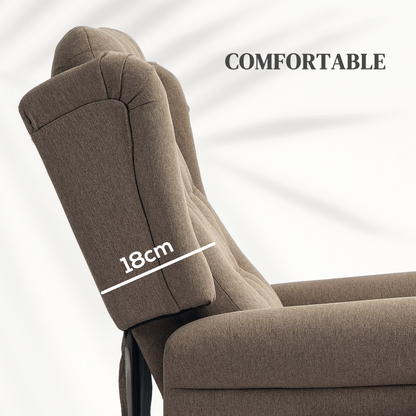 Aurora Power Lift Recliner Armchair with Wingback, Button Tufted, Brown