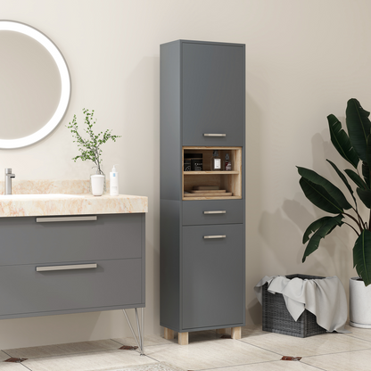Elegant Aurora Bathroom Storage Cabinet with Open Shelves & Versatile Drawer