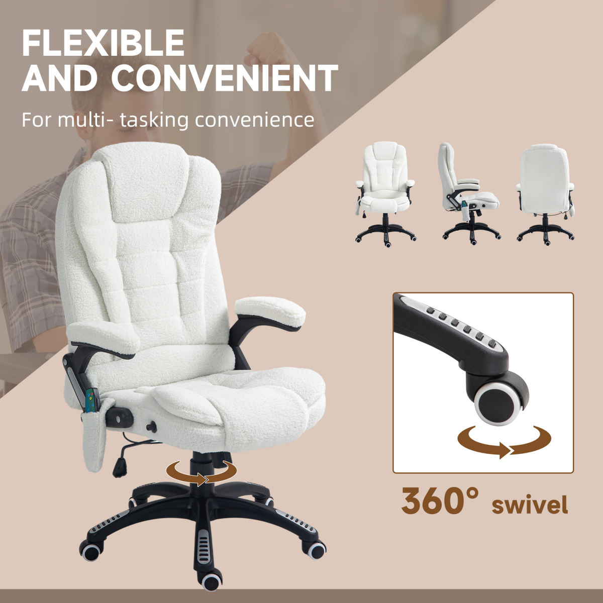 Luna Office Chair w/ Heating Massage Points Relaxing Reclining