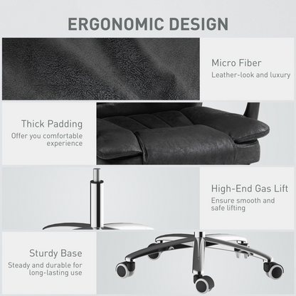 Luna Executive Office Chair Computer Desk Chair for Home w/ Footrest, Black
