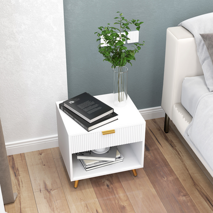 Aurora  Small Table With Drawer, Open Compartment and Handle