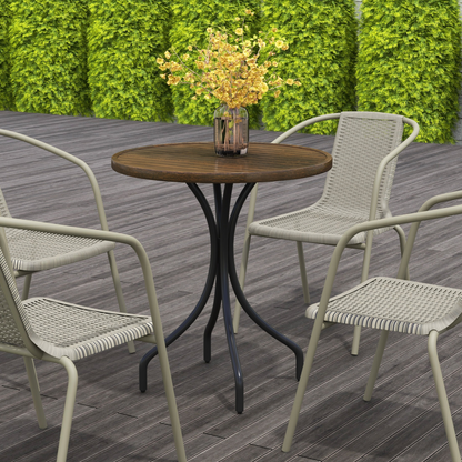 Esterno Round Garden Table Outdoor Side Table with Steel Frame