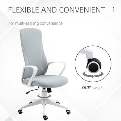 Luna High-Back Home Office Chair Height Adjustable Elastic Desk Chair Grey