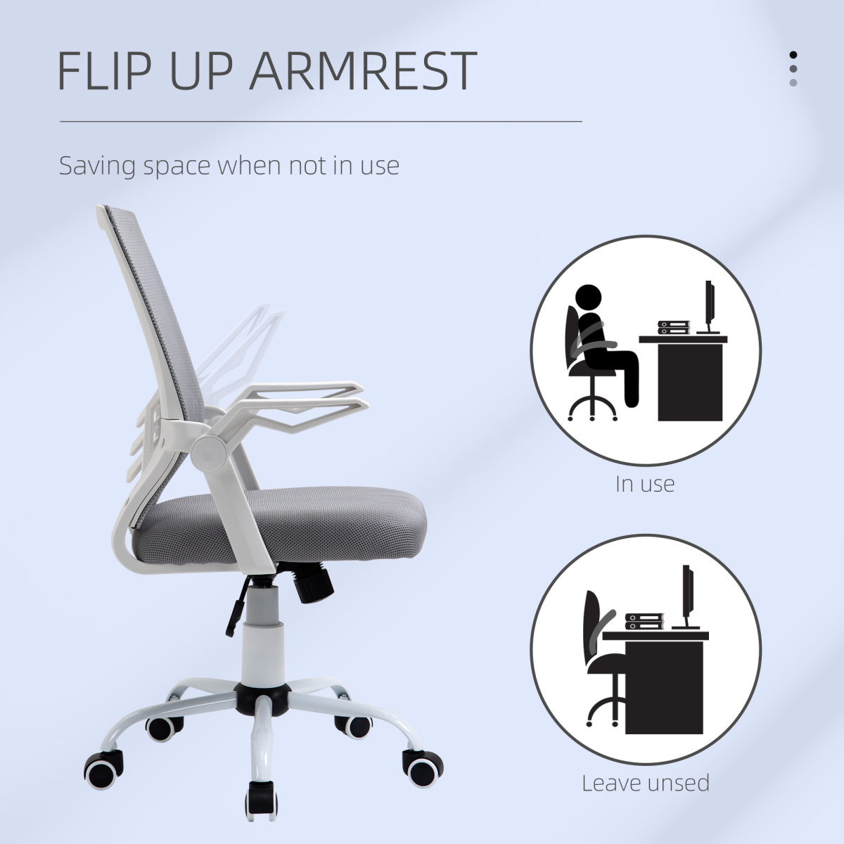 Mesh Swivel Office Chair Task Computer Chair w/ Lumbar Support, Grey  Luna