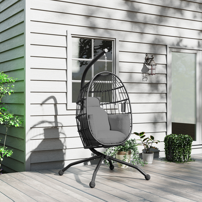 Esterno Egg Chair Outdoor Indoor Garden Swing Chair, Folding Basket