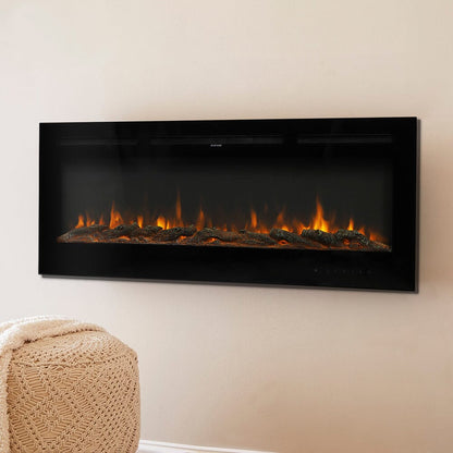 50 Inch Wall Mounted Electric Fireplace Insert Heater 9 Flame Colours 1800W