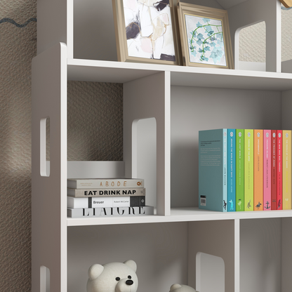 Bellaplay 3 Tier Toy Storage Shelf with 6 Cubby for Playroom, Bedroom, White