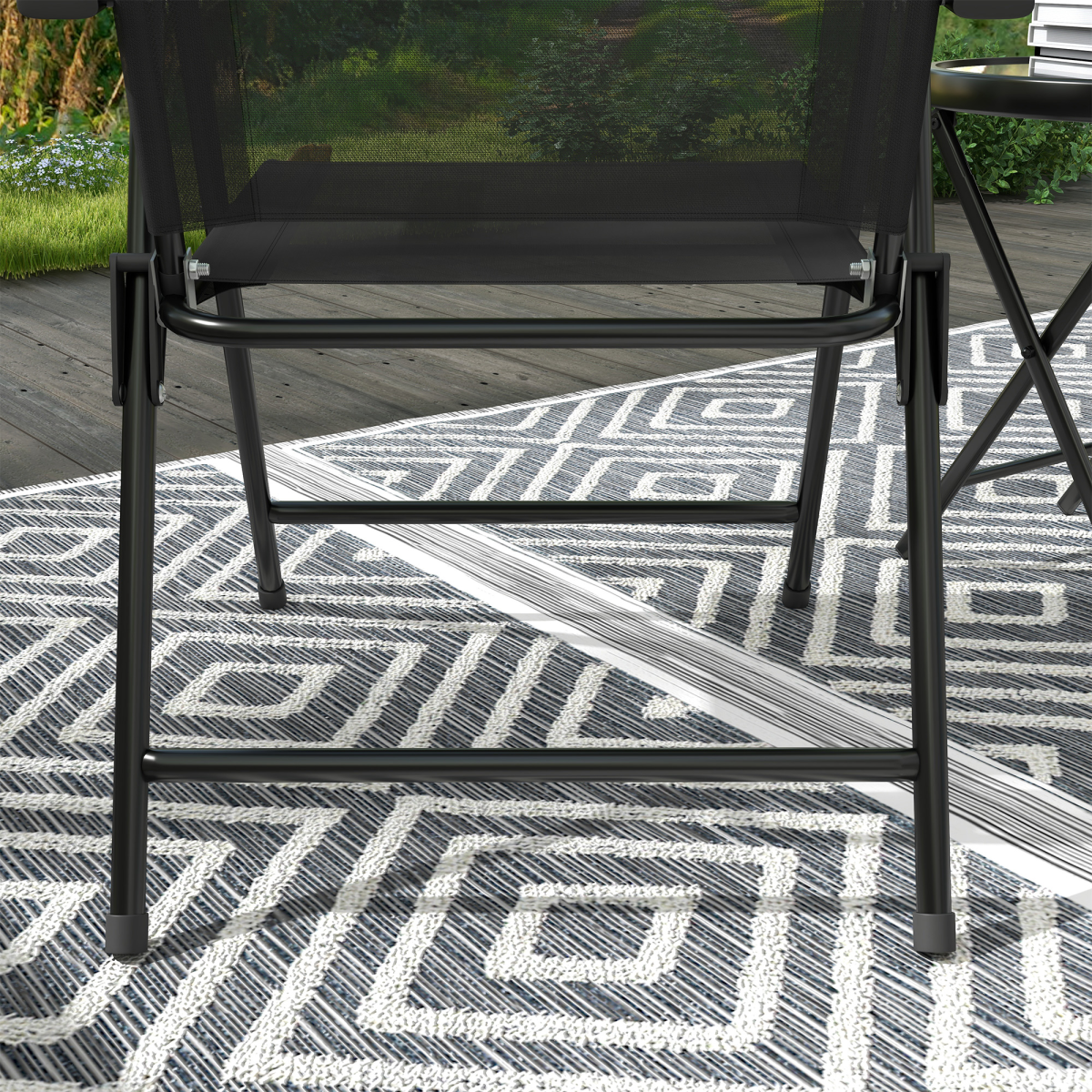Esterno Bistro Set Folding Chairs & Coffee Table for Balcony