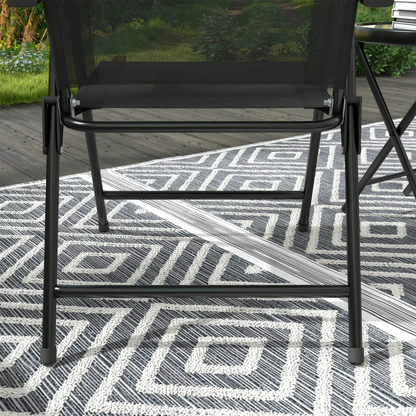 Esterno Bistro Set Folding Chairs & Coffee Table for Balcony