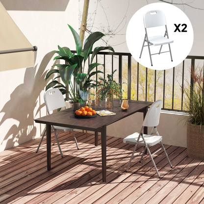Esterno 2PCS Folding Chair with Steel Frame, Garden Chair Set