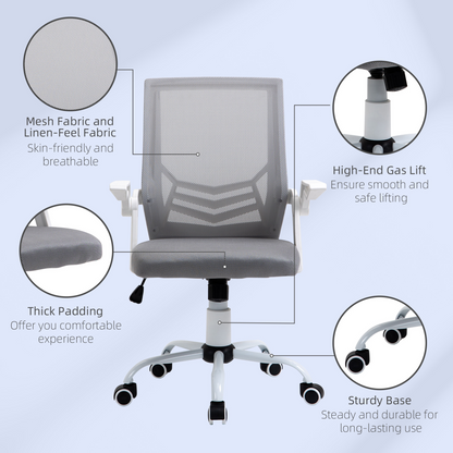Mesh Swivel Office Chair Task Computer Chair w/ Lumbar Support, Grey  Luna