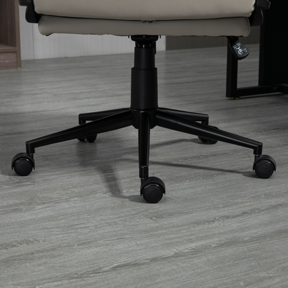 Luna PU Leather Office Chair for Home with Arm, Adjustable Height, Grey