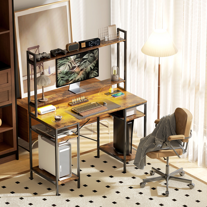 Aurora Computer Desk Home Office Desk with Monitor Stand
