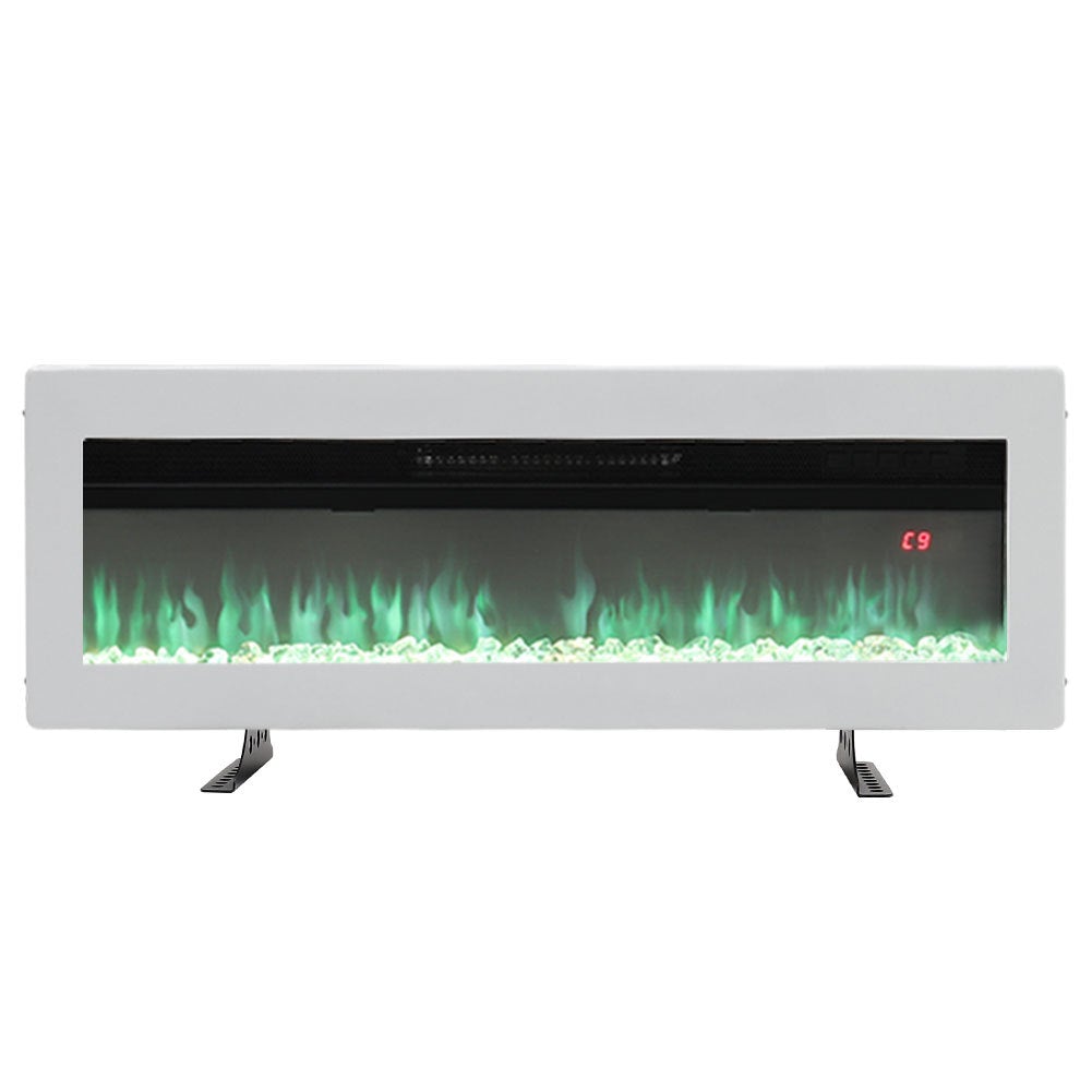 40/50/60 Inch Black/White 9 flame colour Electric Fireplace 1800W Wall Mounted Heater With Installation Kit