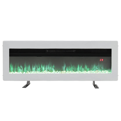 40/50/60 Inch Black/White 9 flame colour Electric Fireplace 1800W Wall Mounted Heater With Installation Kit