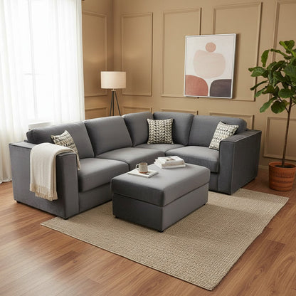 Hudson 4 Piece Corner Sofa With Fixed Full Back In Teal Green Velvet Fabric
