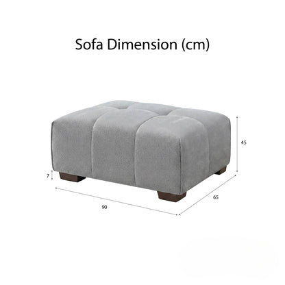 ALUXO Leonard Modular Footstool In Cloudy Grey Boucle Fabric