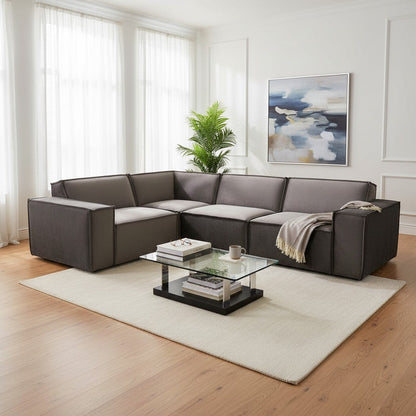 Midland Corner Sofa In Teal Green Velvet Fabric