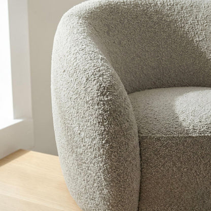 ALUXO Nolita Accent Armchair In Latte Boucle Fabric
