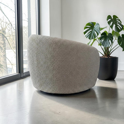 ALUXO Nolita Accent Armchair In Koala Boucle Fabric