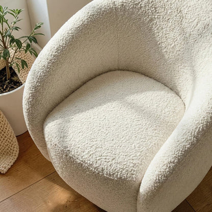 ALUXO Nolita Accent Armchair In Koala Boucle Fabric
