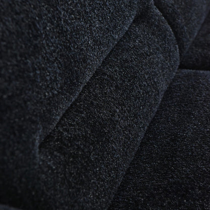 ALUXO Albany 2 Seater Sofa In Midnight Black Boucle Fabric