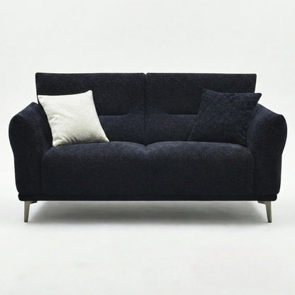 ALUXO Albany 2 Seater Sofa In Midnight Black Boucle Fabric
