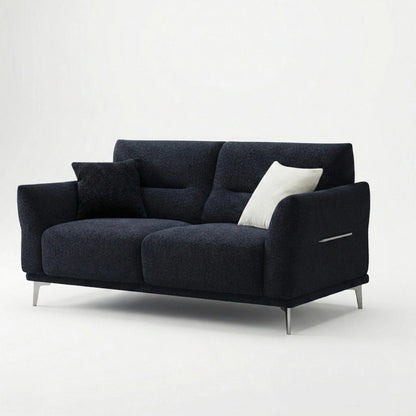 ALUXO Albany 2 Seater Sofa In Midnight Black Boucle Fabric