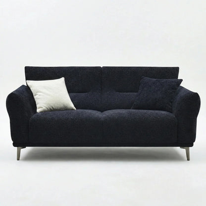 ALUXO Albany 3 Seater Sofa In Midnight Black Boucle Fabric